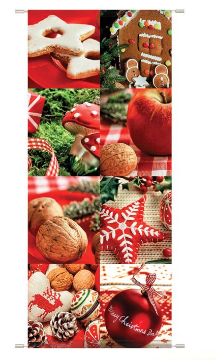 *Banner, Kerst (8 vlakken) - 1800x750mm - Van Erkel Winkelmaterialen