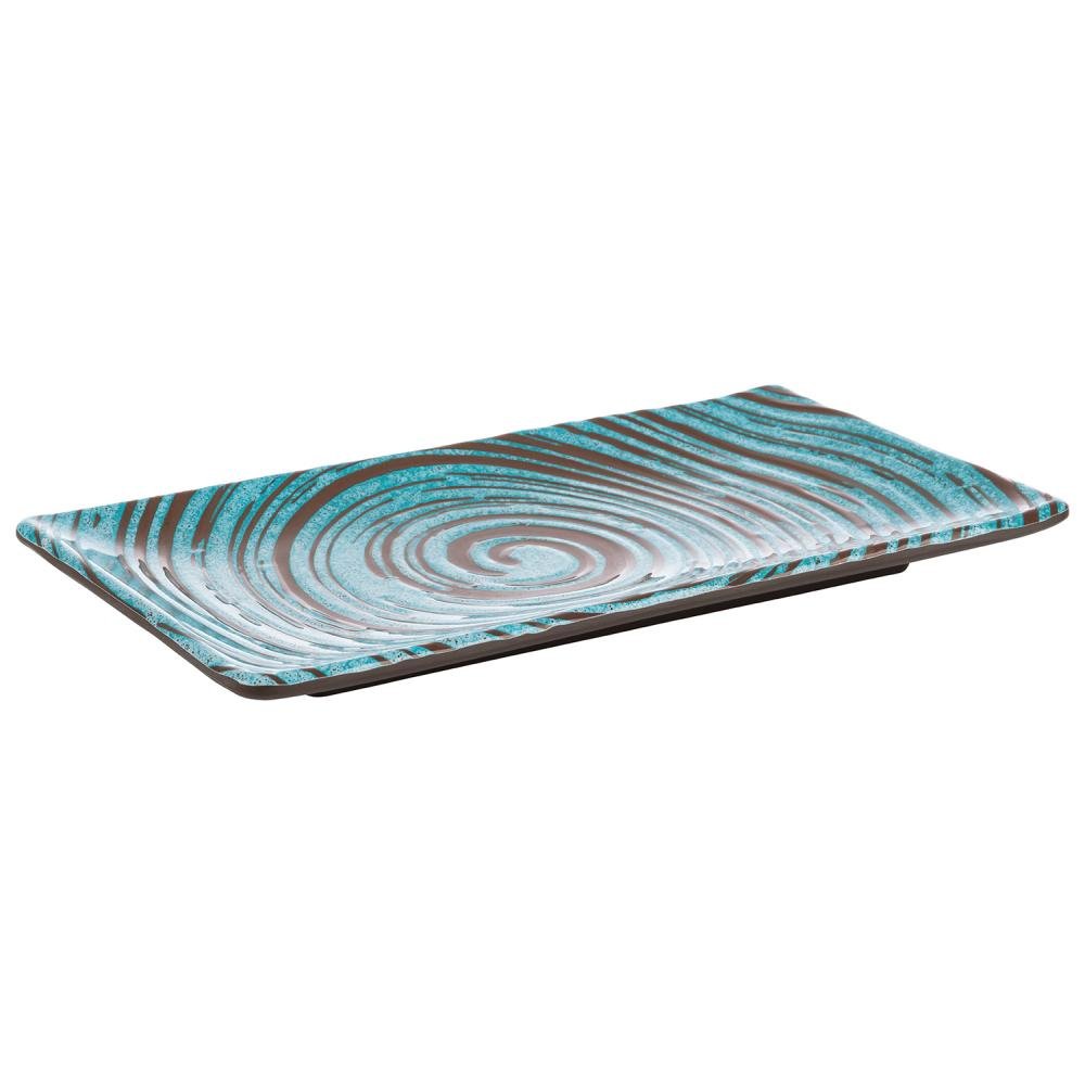 Bord rechthoek 'Cancun' - 235x135x15mm - Blauw - Van Erkel Winkelmaterialen