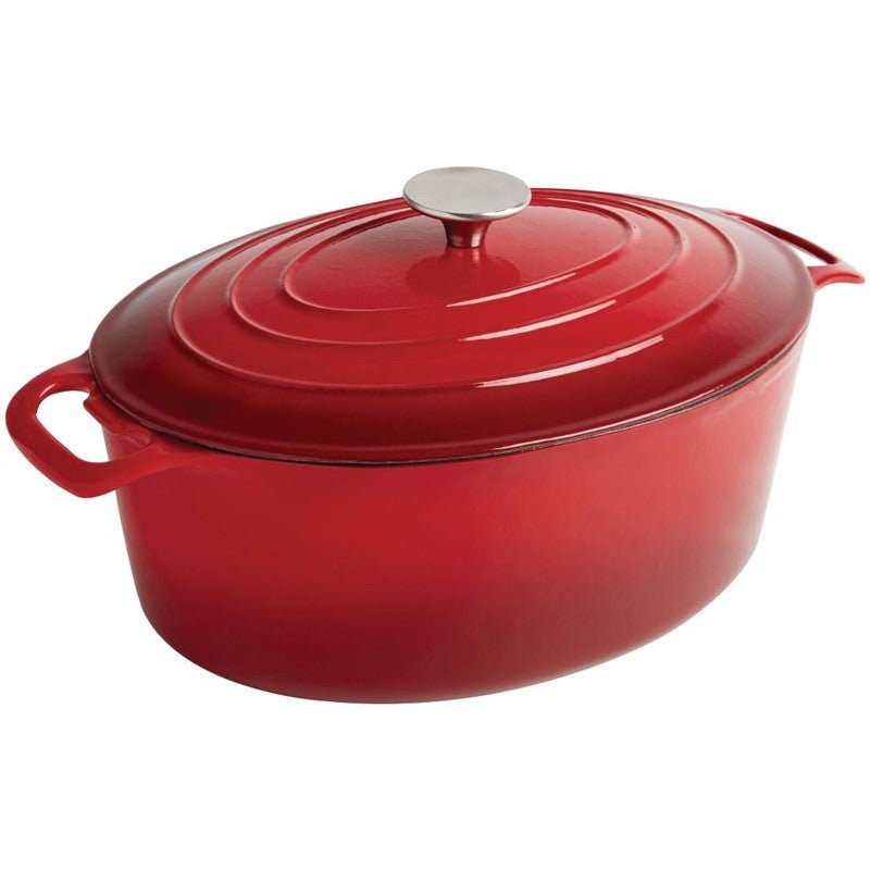 Braadpan ovaal (5L) - 295x243x110mm - Rood - Van Erkel Winkelmaterialen