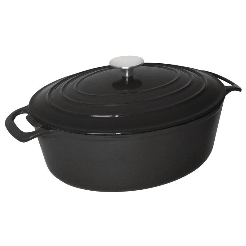 Braadpan ovaal (6L) - 125x230x305mm - Zwart - Van Erkel Winkelmaterialen
