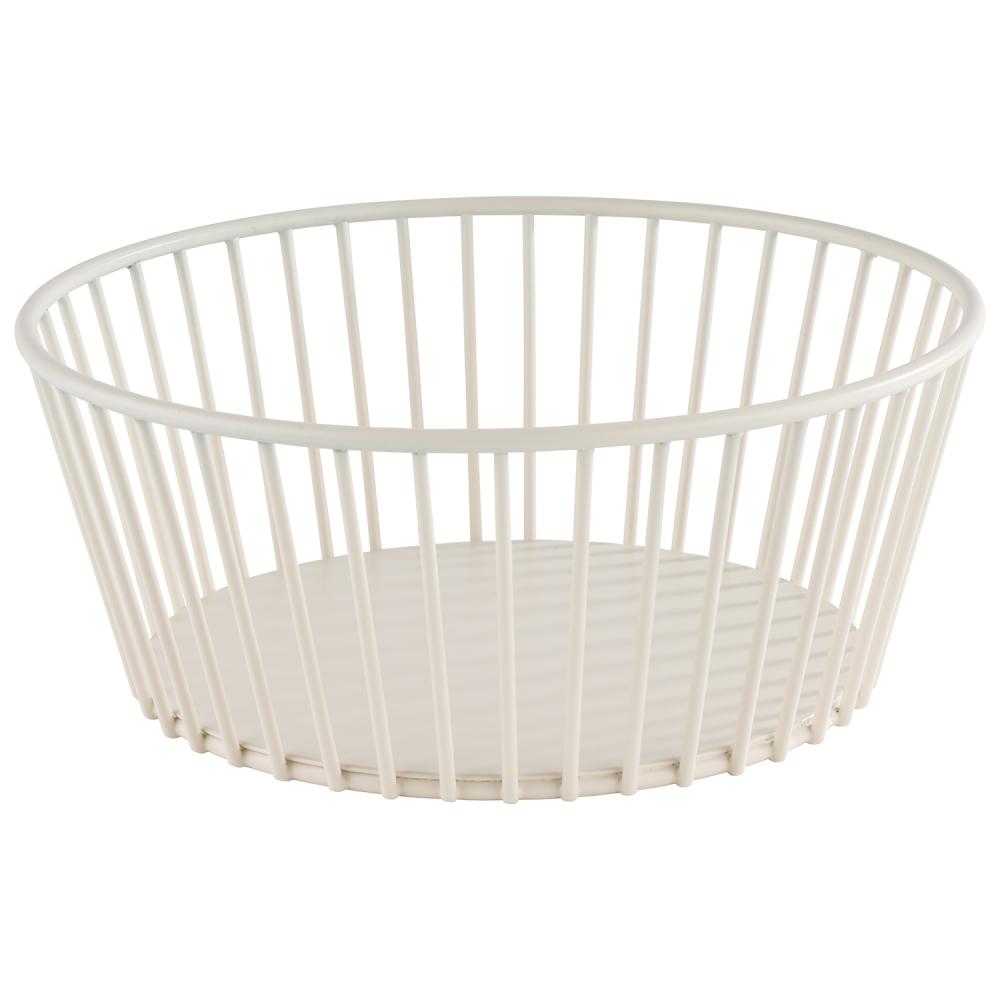Draadmand rond 'Urban' - Ø200x85mm - Wit - Van Erkel Winkelmaterialen