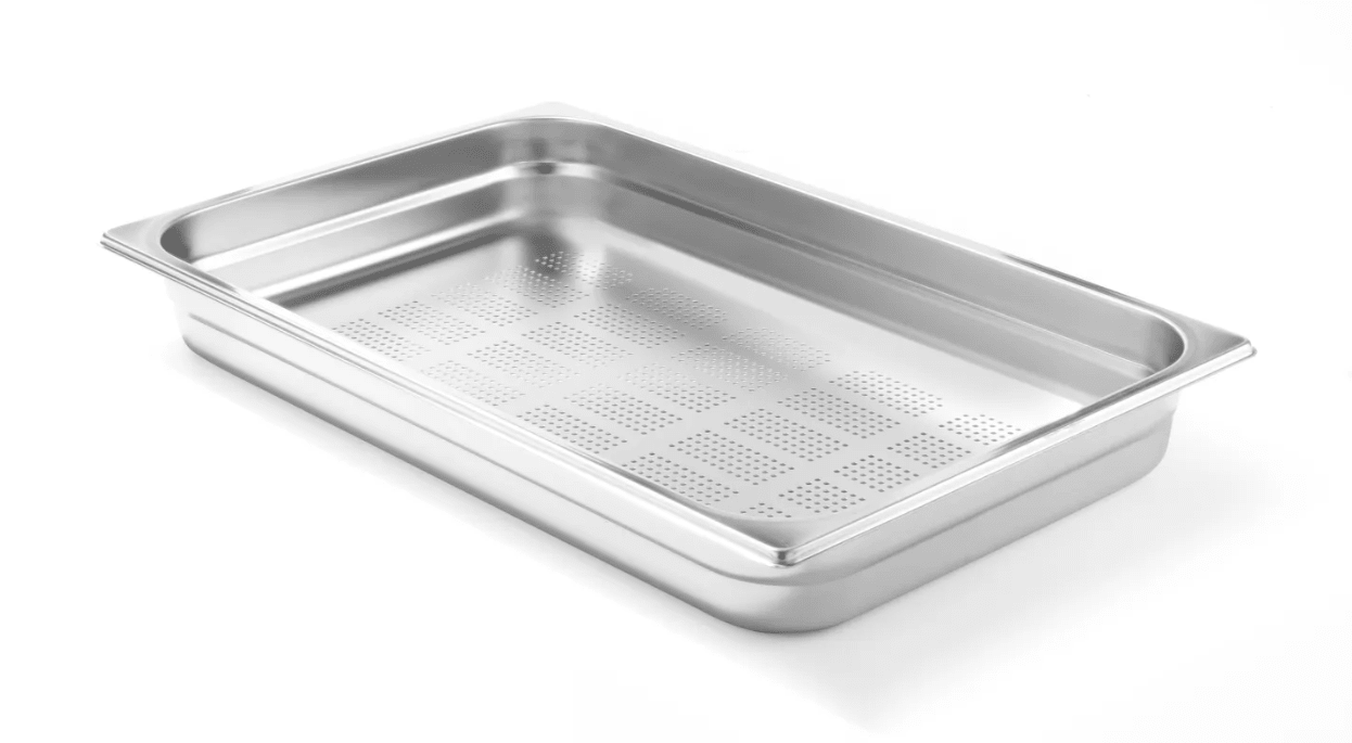 Gastronorm bak RVS (geperforeerde bodem) - GN1/1 530x325mm - 20mm - Van Erkel Winkelmaterialen