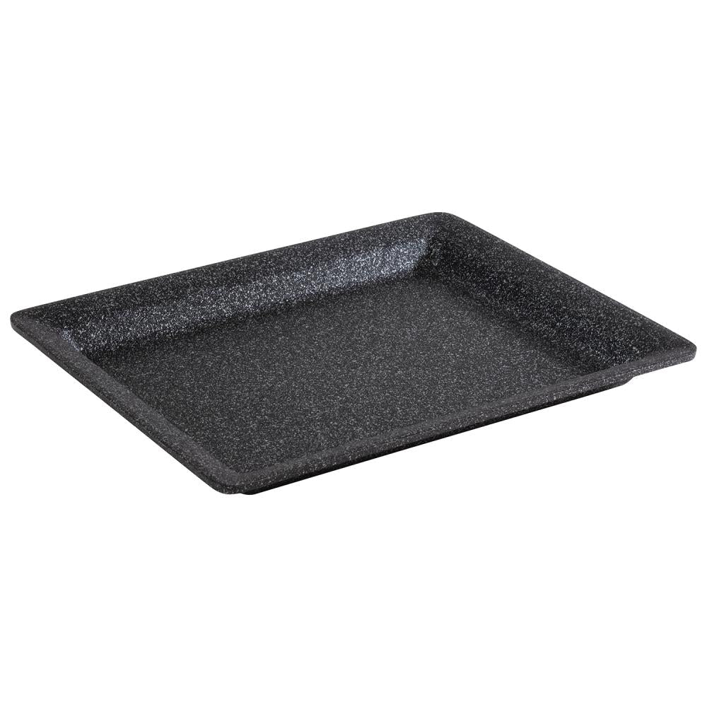 GN bord 'Frostfire' - 325x265x30mm (GN1/2) - Zwart granietlook - Van Erkel Winkelmaterialen