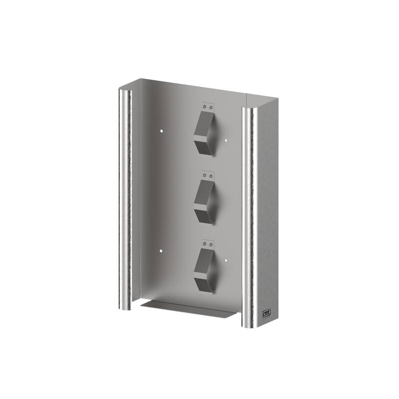 Handschoenen dispenser 3-vaks - 387x208x86mm - Zilver - Van Erkel Winkelmaterialen