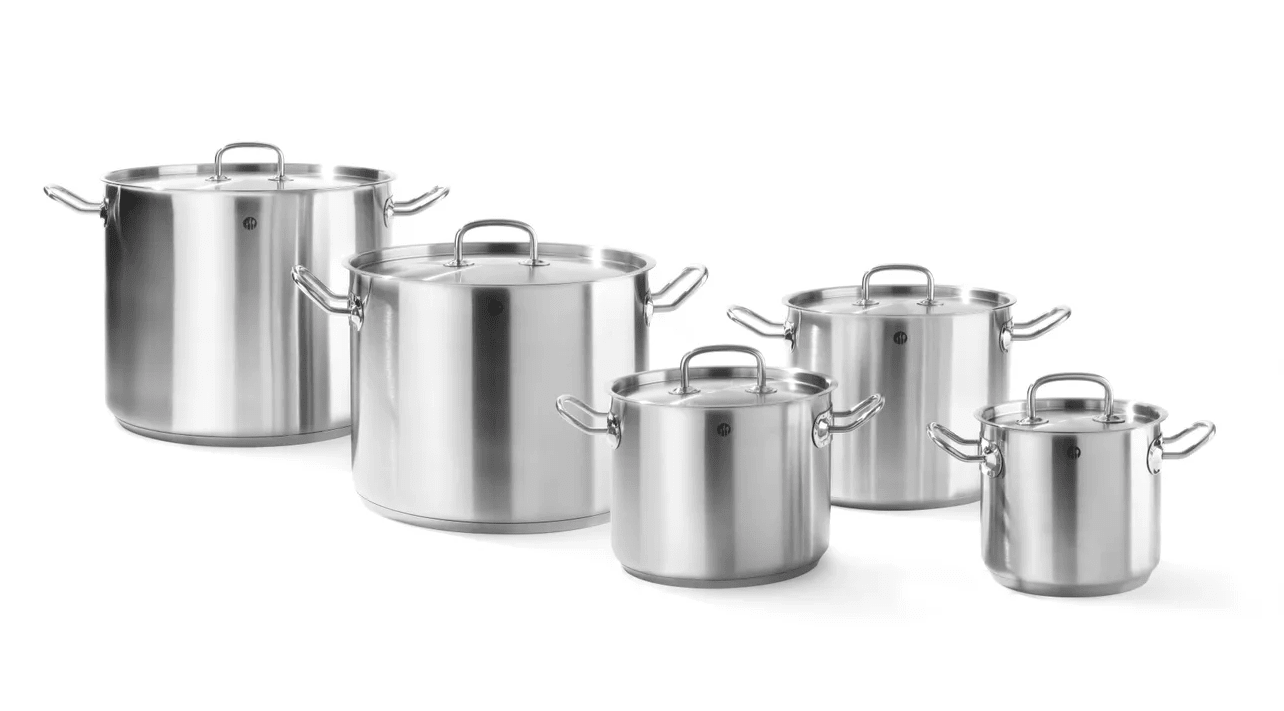 Kookpan hoog 'Kitchen Line' - Ø160x140mm (2.8L) - Zilver - Van Erkel Winkelmaterialen