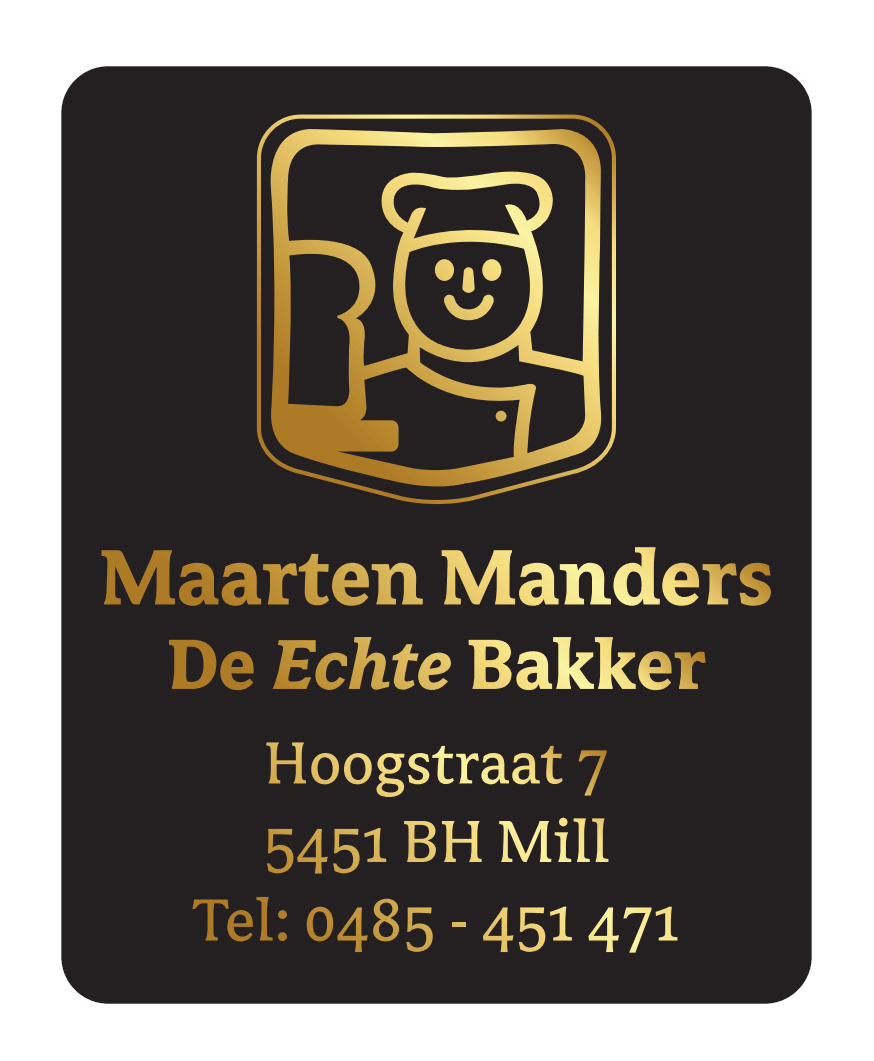 Maatwerk adres sticker zwart/goud (papier) - 32x40mm - 5 rollen (5.000st) - Van Erkel Winkelmaterialen
