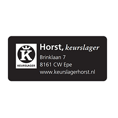 Maatwerk adres sticker zwart/wit (papier) - 25x55mm - 1 rol (1.000st) - Van Erkel Winkelmaterialen