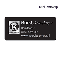 Maatwerk adres sticker zwart/zilver (papier) - 25x55mm - 1 rol (1.000st) - Van Erkel Winkelmaterialen