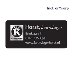 Maatwerk adres sticker zwart/zilver (papier) - 25x55mm - 2 rollen (2.500st) - Van Erkel Winkelmaterialen