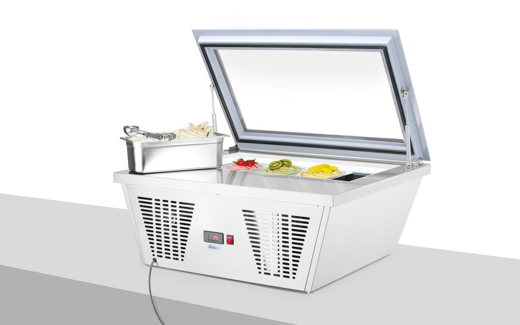 Opzet vriesvitrine - 805x666x305mm - Zilver - Van Erkel Winkelmaterialen