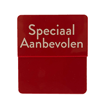 Opzetstukjes 'Speciaal aanbevolen' (10st) - 54x30mm - Rood - Van Erkel Winkelmaterialen
