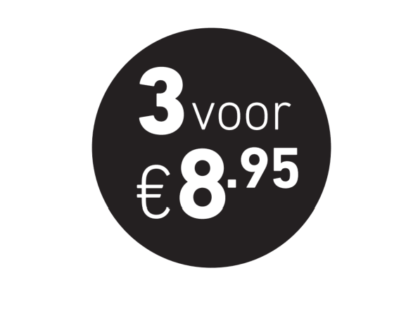 Prijs stickers '3 voor €8,95' - Ø30mm - Van Erkel Winkelmaterialen