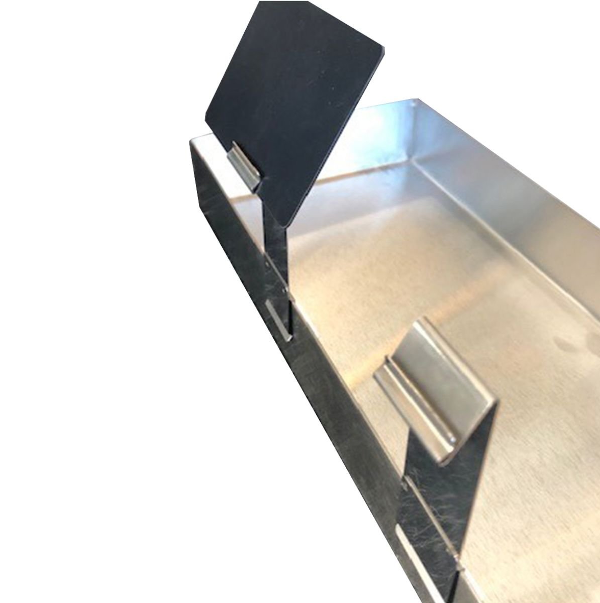 RVS klem gebaksplaat hoog - 80mm - Zilver - Van Erkel Winkelmaterialen