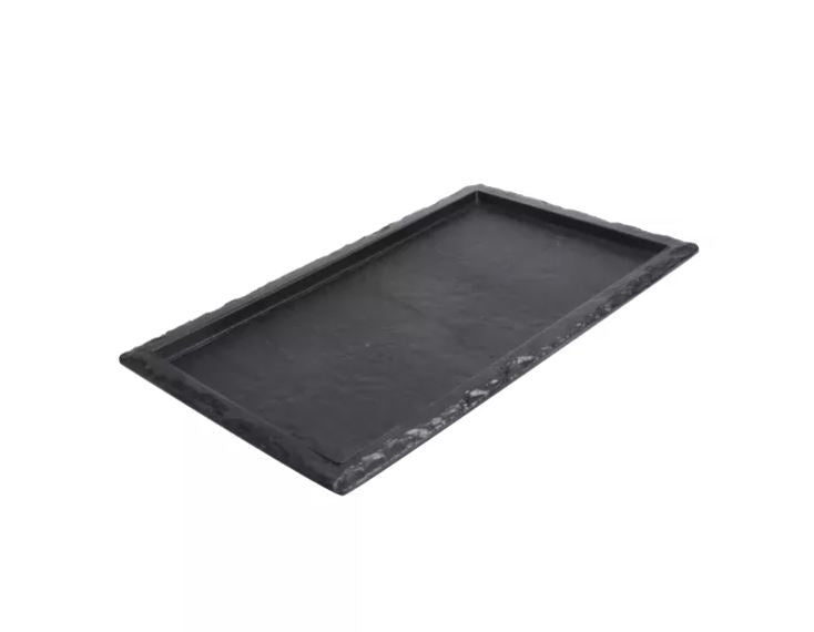 Schaal Leisteenlook (10st) - 530x325x30mm (GN1/1) - Zwart - Van Erkel Winkelmaterialen