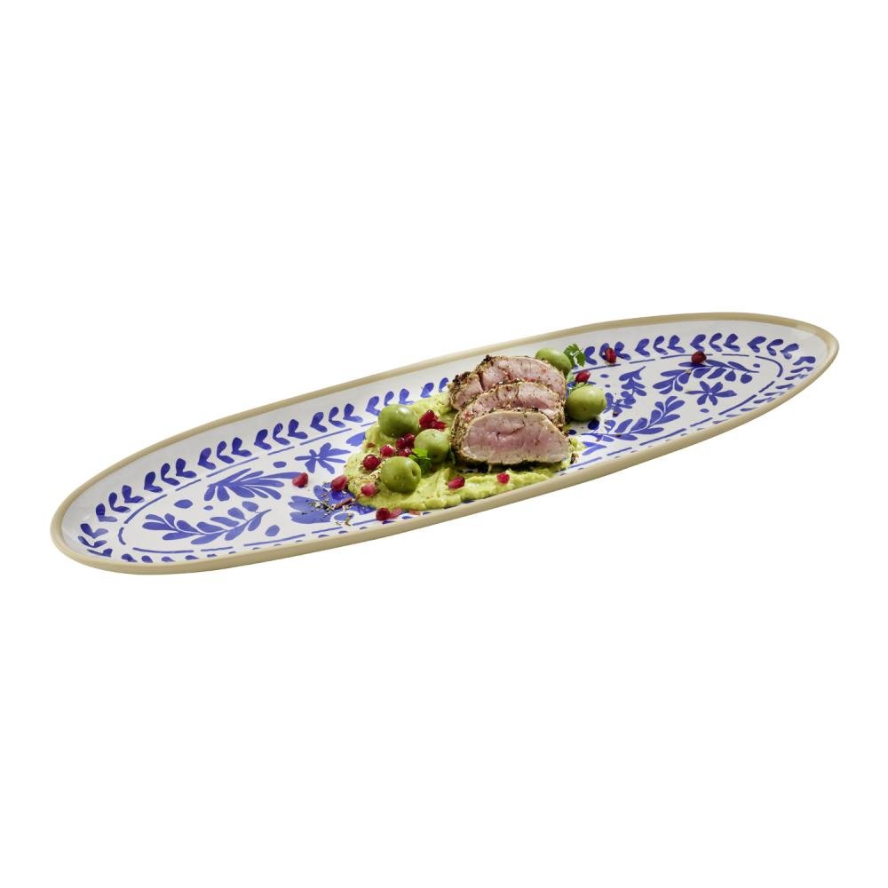 Schaal ovaal 'Floryn' - 530x325x25mm (GN1/1) - Blauw - Van Erkel Winkelmaterialen