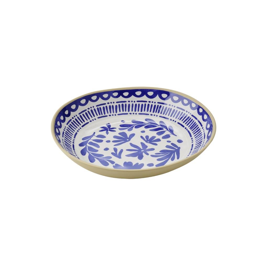 Schaal rond 'Floryn' - Ø330x60mm - Blauw - Van Erkel Winkelmaterialen