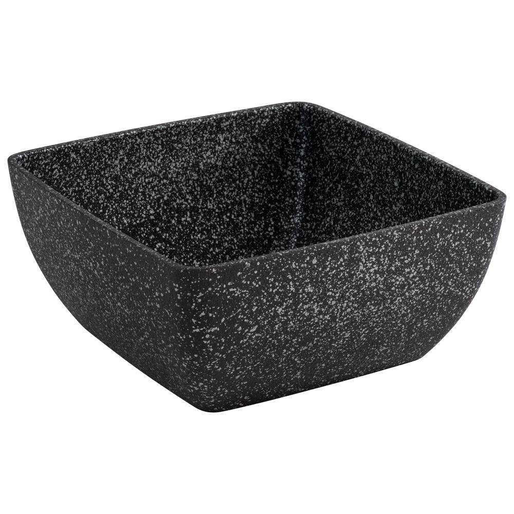 Schaal vierkant 'Frostfire' - 190x190x90mm - Zwart granietlook - Van Erkel Winkelmaterialen