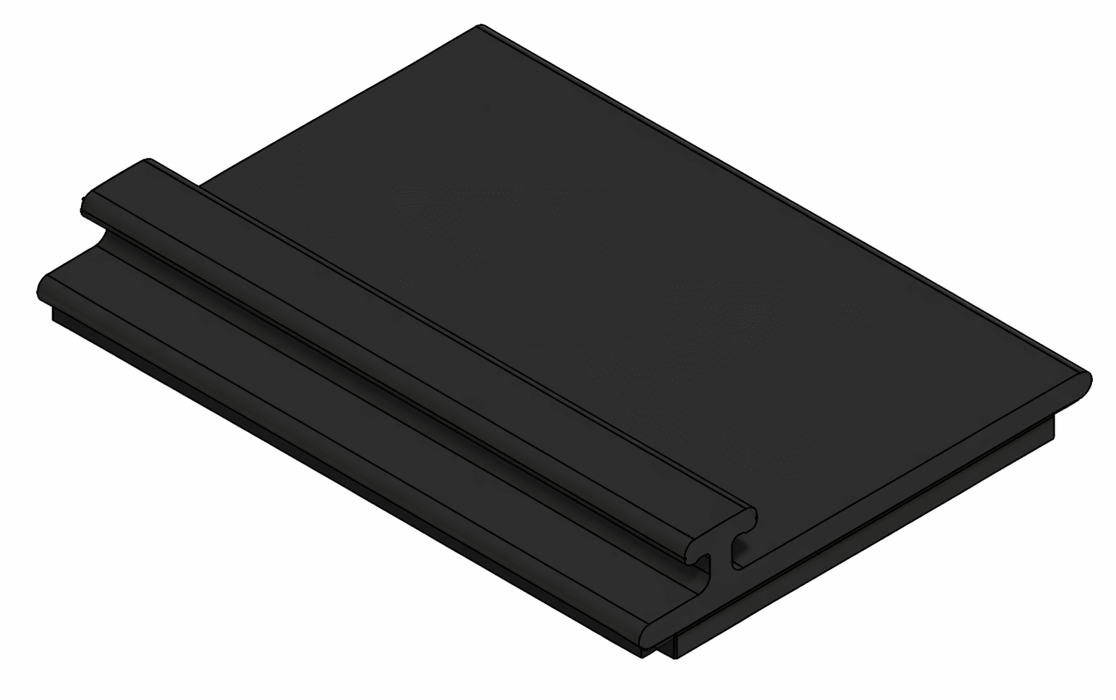 Spiegelsysteem geleide rail voorkant *1 - 1250mm - Zwart - Van Erkel Winkelmaterialen
