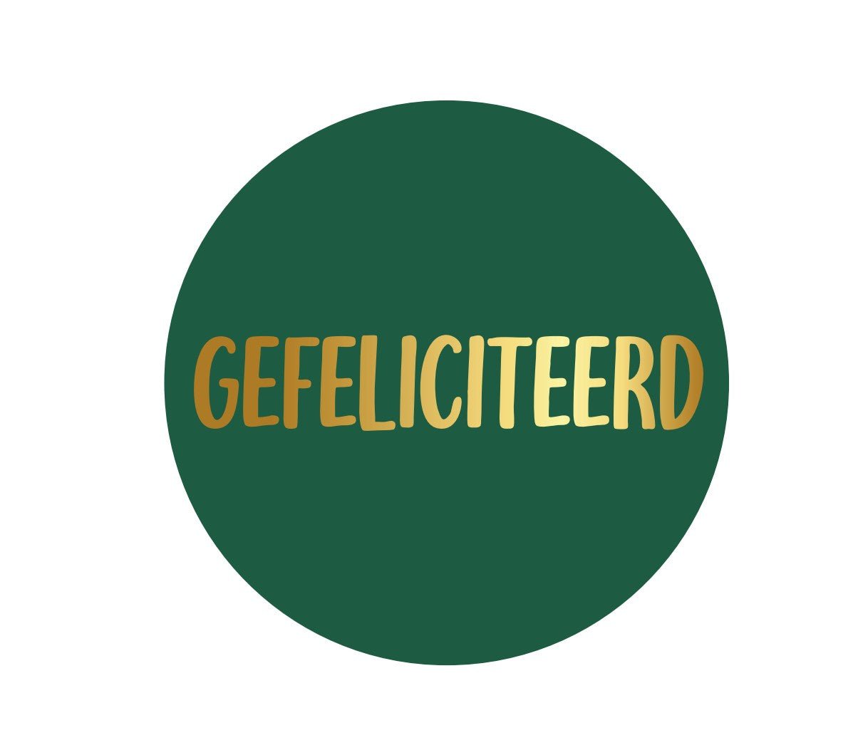 Sticker 'Gefeliciteerd' - Ø30mm - Groen - Van Erkel Winkelmaterialen