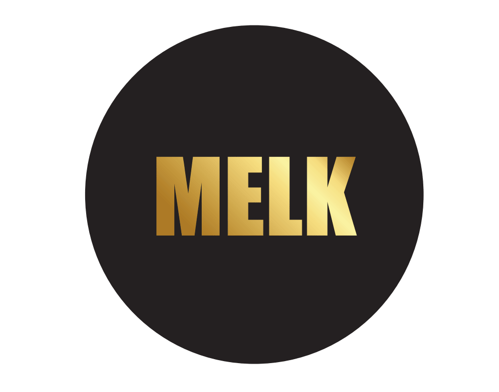 Sticker 'Melk' - Ø30mm - Zwart - Van Erkel Winkelmaterialen