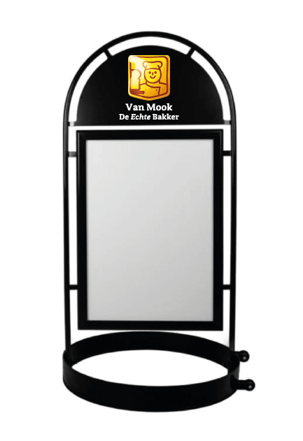 Stoepbord staal A1 (Echte Bakker) - 841x594mm (A1) - Zwart - Van Erkel Winkelmaterialen