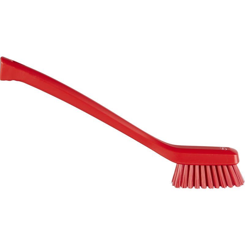 Vikan smalle borstel (lange steel) - 420x46x110mm - Rood - Van Erkel Winkelmaterialen