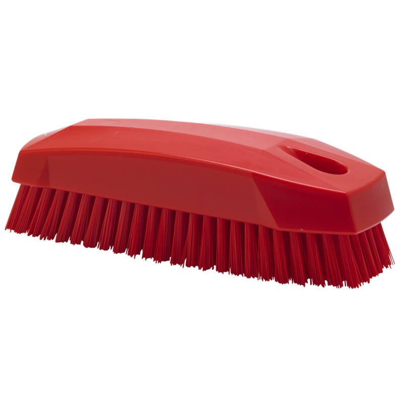Vikan werk/nagelborstel hard - 130x50x40mm - Rood - Van Erkel Winkelmaterialen