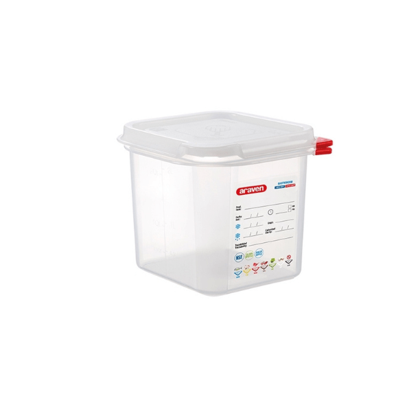 Voedseldoos Araven GN1/6 (met deksel) - 150mm - 176x162mm (GN1/6) - Van Erkel Winkelmaterialen