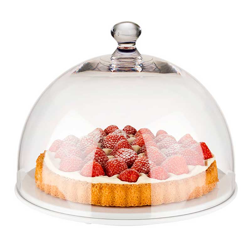 Taartstolp, helder transparant, Polycarbonaat, Ø 30cm, 22cm hoog, stapelbaar