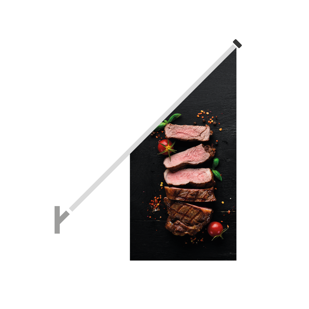 Schuine gevelvlag "Vlees"