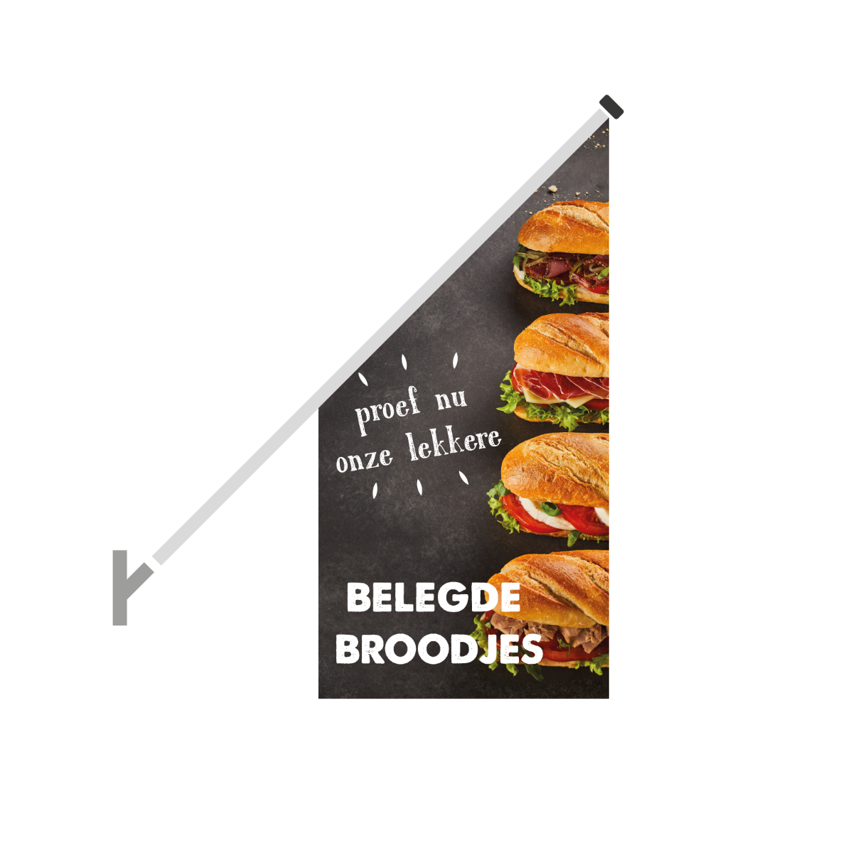 Schuine gevelvlag "Vers belegde broodjes"