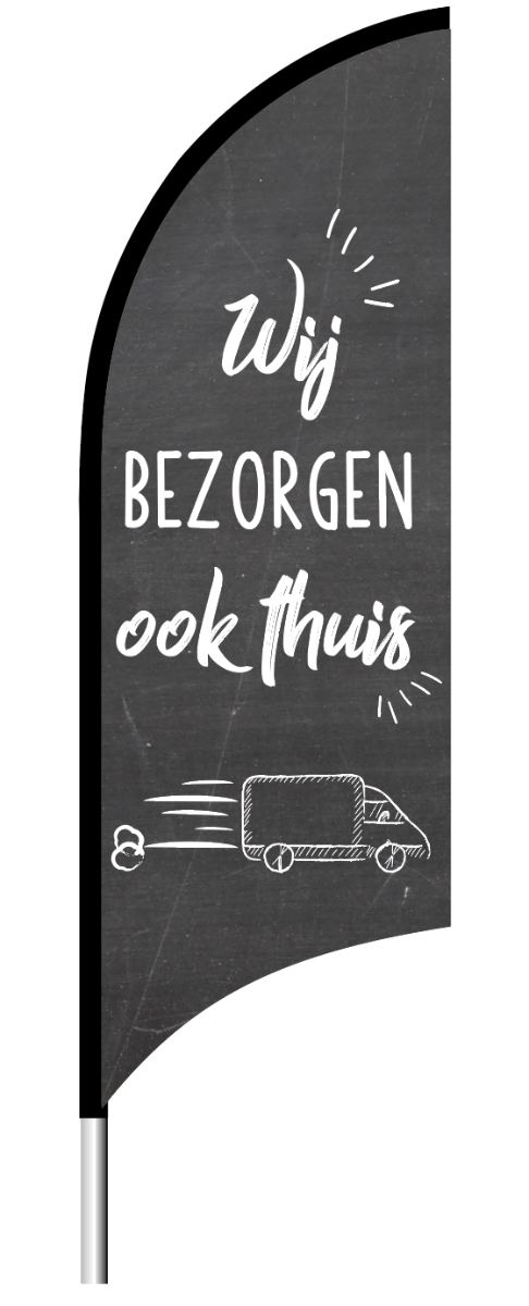 Beachflag wij bezorgen ook thuis