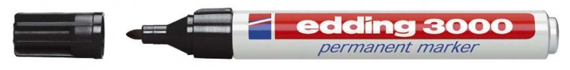 Permanente marker Edding 3000, ronde punt, zwart, 1.5-3.0mm