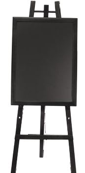 Houten ezel staand, voor een krijtbord, zwart, 1650mm hoog, 4kg (excl. krijtbord)