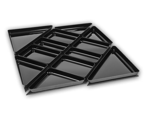Acrylaat Etage-schalenset, "Quadro", 12-delig, 84x84cm, zonder rand, zwart