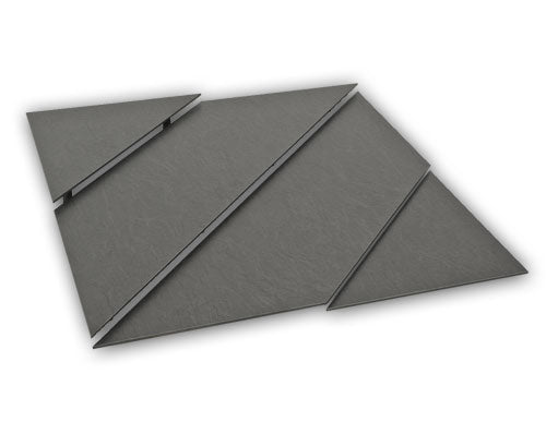 Trapset/etageset Quadro, 840x840mm, donkergrijs, 4-delig, kunst leisteen, verschillende hoogtes 2/4,5/6,5/8,5cm (passend bij etage-schalenset Quadro)