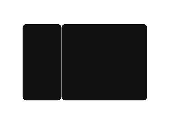 Kunststof breekkaart 2 delen zwart mat