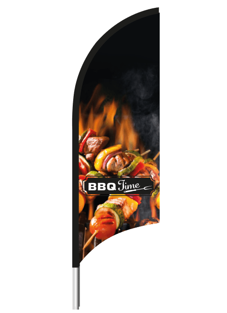Beachflag "BBQ" - 1900x700mm - Van Erkel Winkelmaterialen