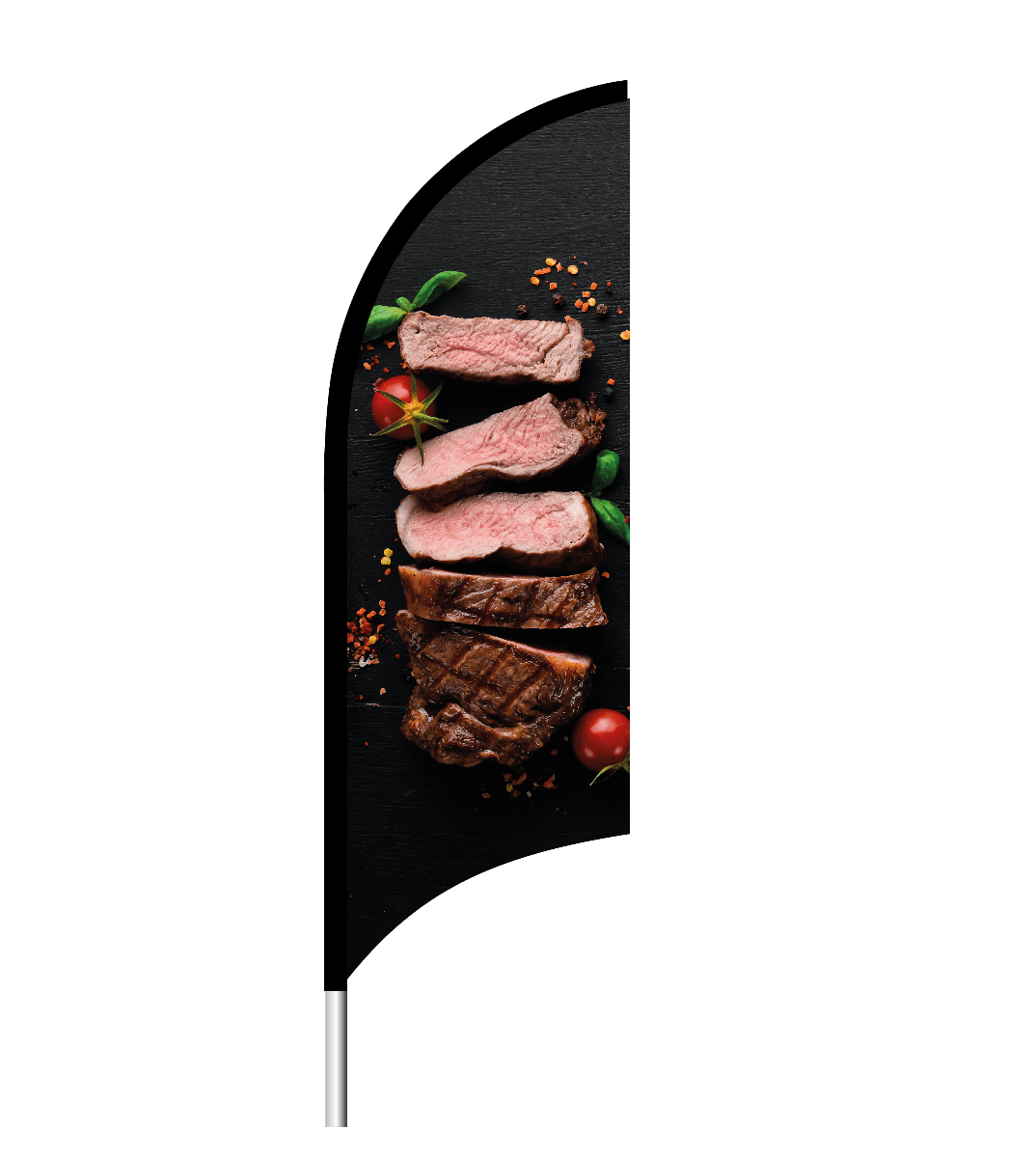 Beachflag "Vlees" - 1900x700mm - Van Erkel Winkelmaterialen