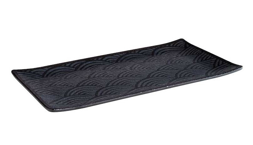 Bord 'Dark Wave' - 325x176x20mm (GN1/3) - Zwart - Van Erkel Winkelmaterialen
