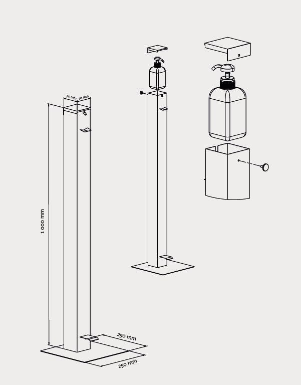 *Desinfectie standaard met voetpomp - Van Erkel Winkelmaterialen