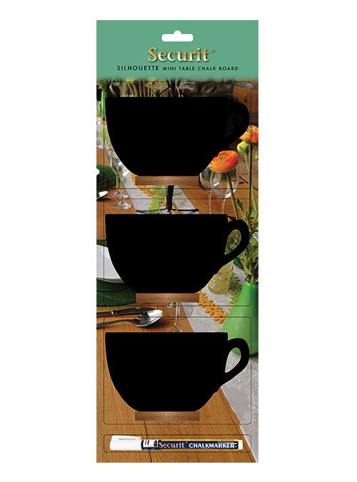 Krijt tafelstandaard "Koffiekopje" - 90x135x20mm - Van Erkel Winkelmaterialen