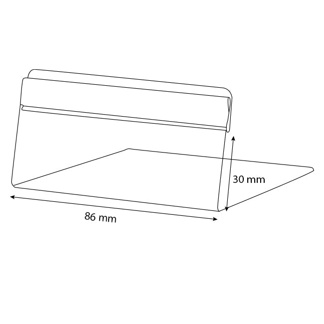 L-standaard 86mm (10st) - 30mm - Kunststof - Van Erkel Winkelmaterialen