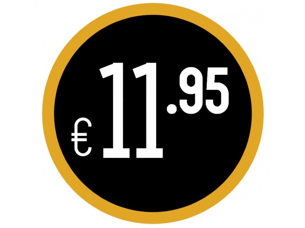 Prijs sticker "€11.95" - Ø28mm - Van Erkel Winkelmaterialen