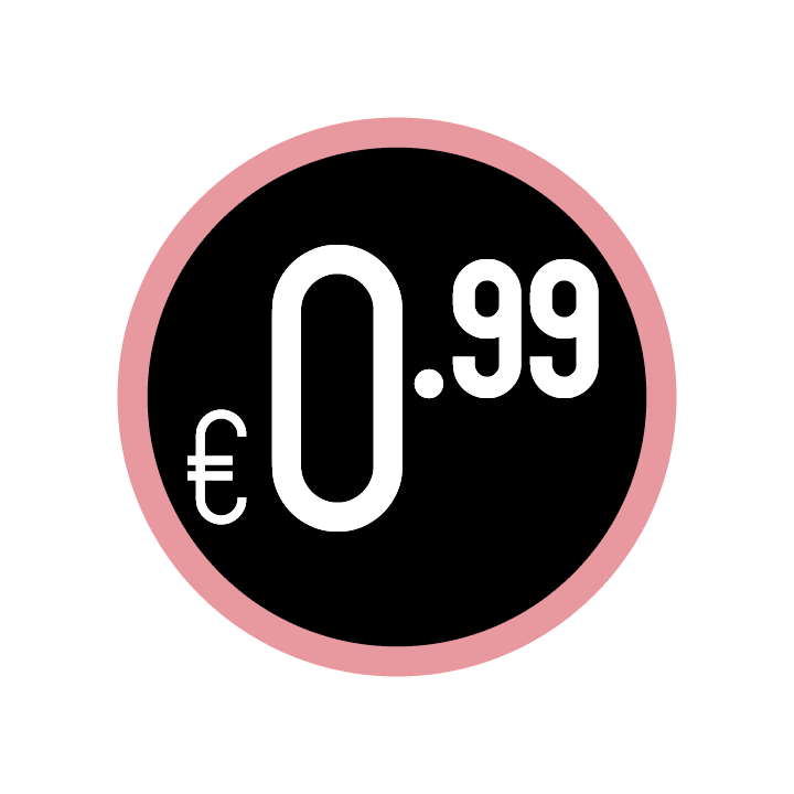 Prijs stickers "€0.99" - Ø28mm - Van Erkel Winkelmaterialen
