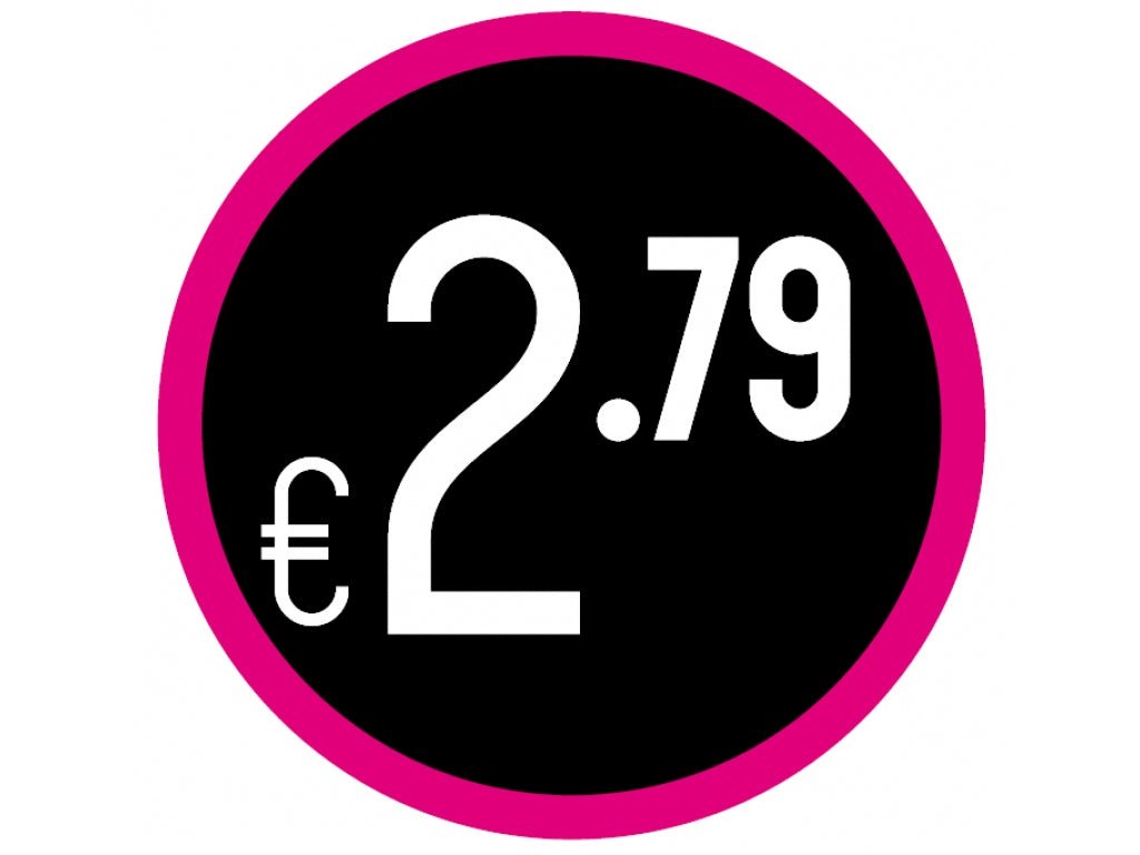 Prijs stickers op rol "€2.79" - Ø28mm - Van Erkel Winkelmaterialen