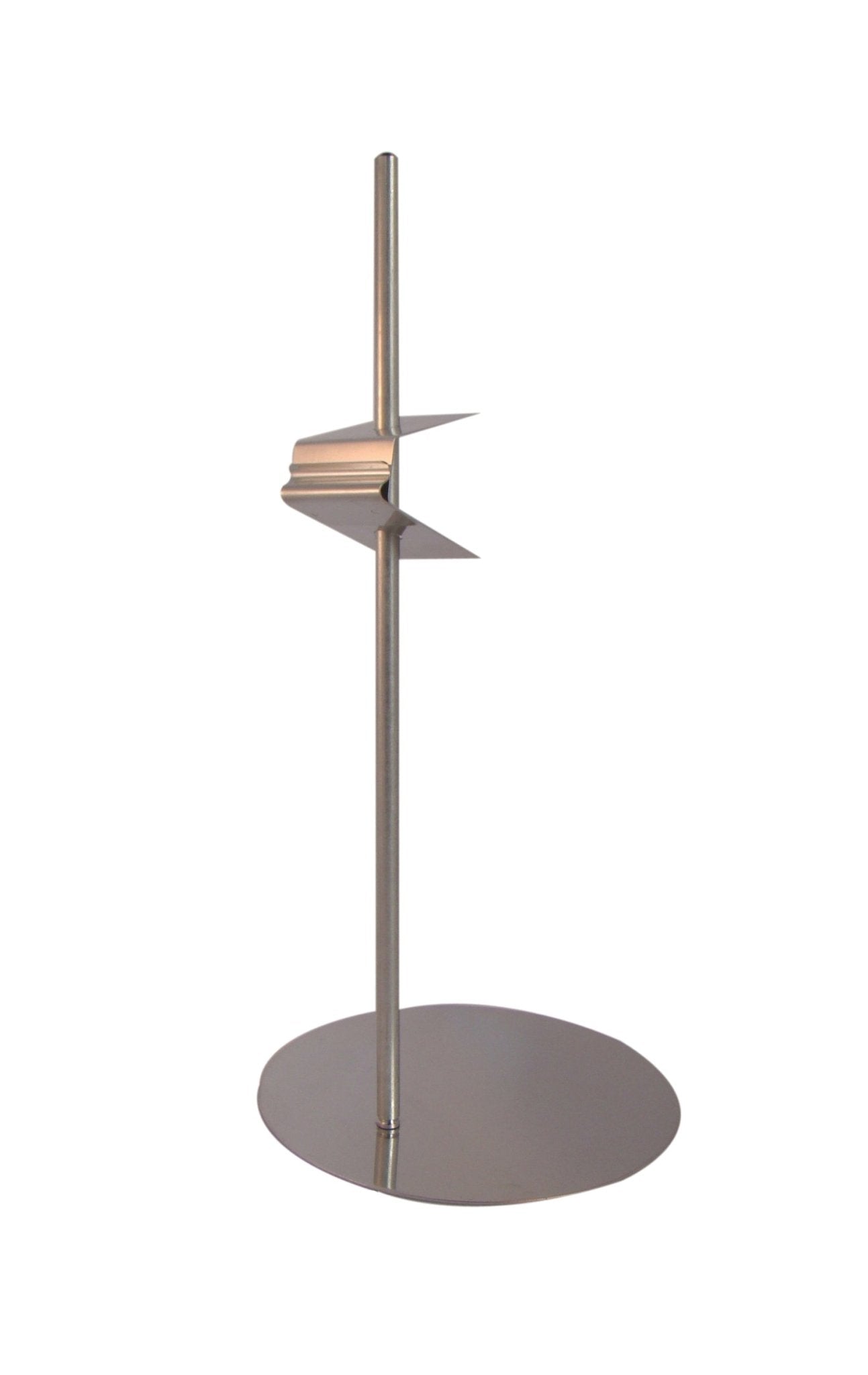 RVS standaard met verstelbare klem - 100mm - Van Erkel Winkelmaterialen