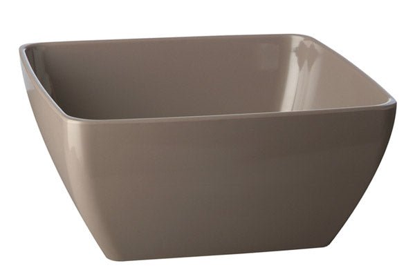 *Schaal vierkant taupe - 130x130x60mm - Bruin - Van Erkel Winkelmaterialen
