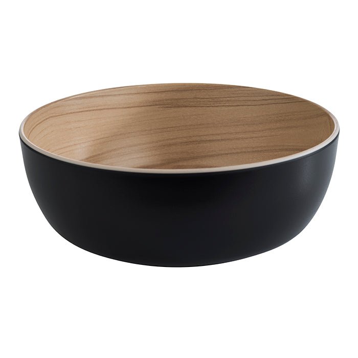 Schaal zwart/hout - Ø215x75mm - Zwart - Van Erkel Winkelmaterialen