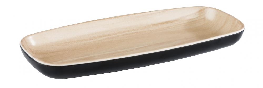 Schaal zwart/hout - 215x100mm - Van Erkel Winkelmaterialen